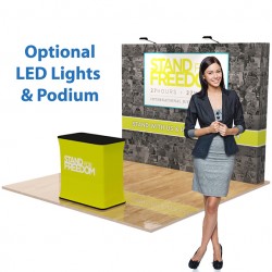 10 ft. RPL Fabric Pop Up Display - 89"h Straight Graphic Package